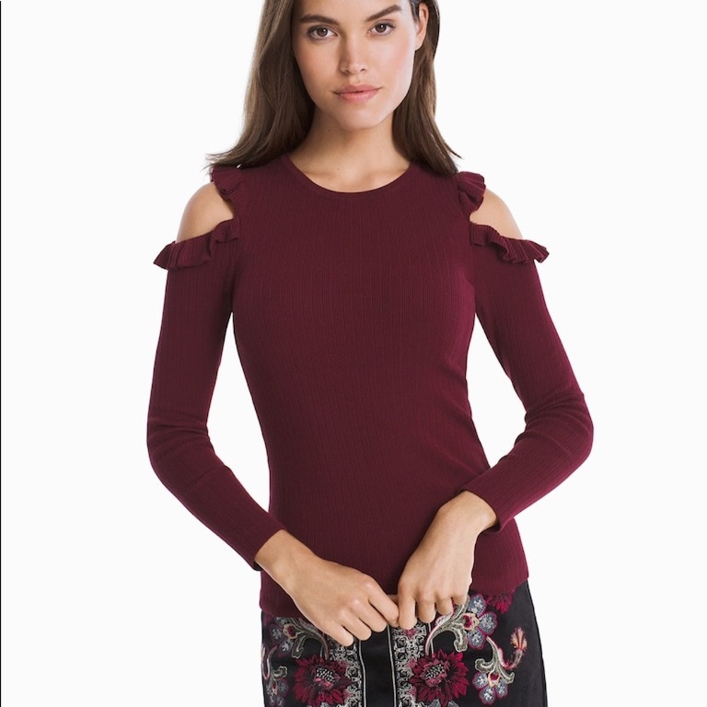 Long Sleeve Ruffle Shoulder PO Sweater